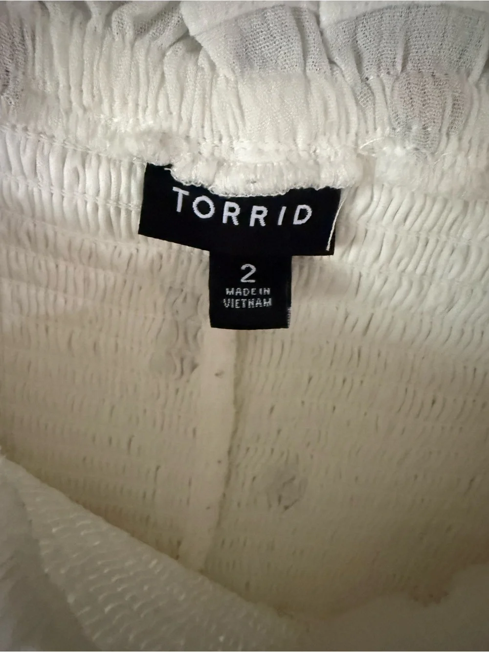 Torrid Cottagecore Floral Embroidered Smocked Gauze Peplum Crop Blouse - Picture 2 of 4